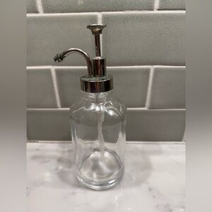 Clear Glass Soap Dispenser with Silver Pump